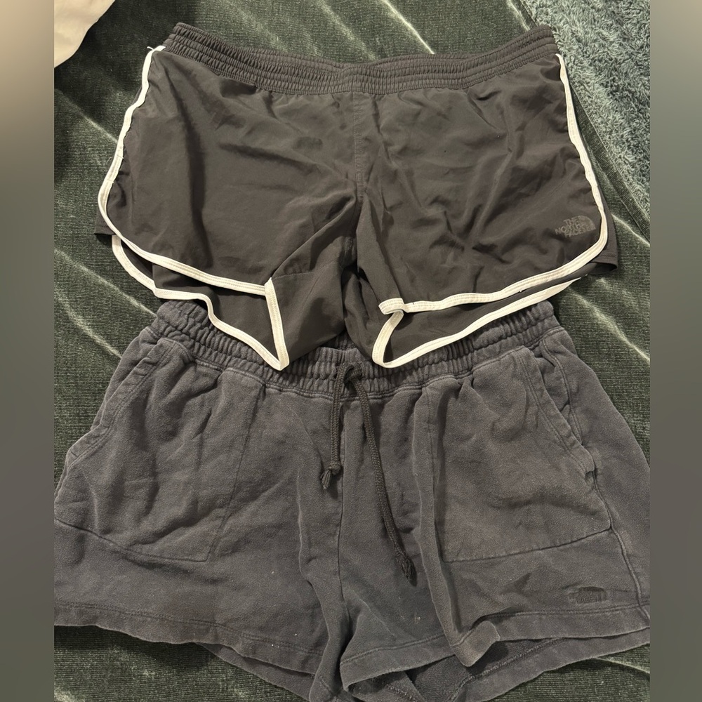 The North Face Women's Black Athletic Shorts with White Trim